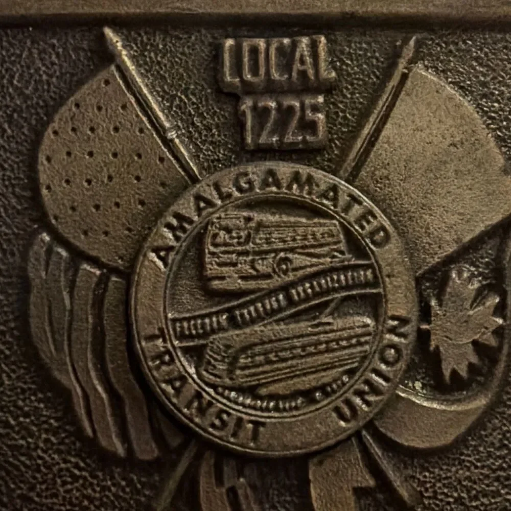 Amalgamated Transit Union Local 1225 brass belt buckle